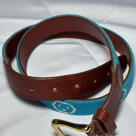 Tucker Blair Needlepoint Smiley Face Belt 36 - Picture 5 of 9